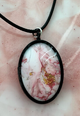 Pink Marble Oval Pendant