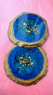 Royal Blue And Gold Coasters