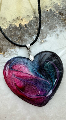Alcohol Ink Heart Pendant