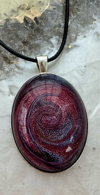 Oval Alcohol Ink Pendant
