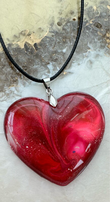Alcohol Ink Heart Pendant