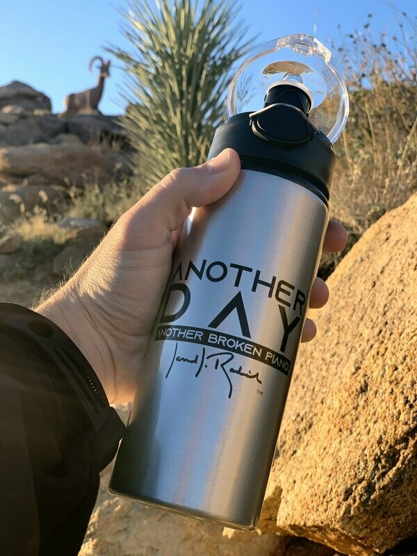 Custom Designed "Another Day ... Another Broken Piano" Premium Jarrod Radnich Signature Aluminum Water Bottle