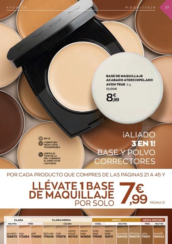 Base de maquillaje acabado aterciopelado avon true