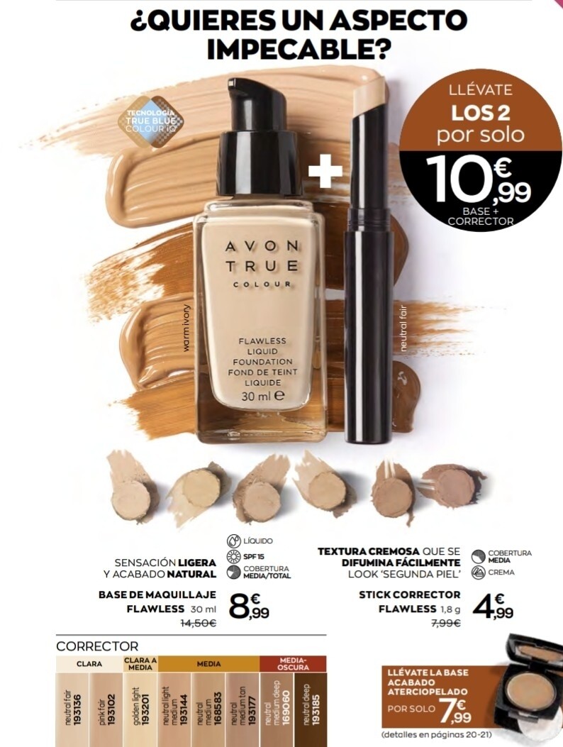 Base de maquillaje flawless y stick corrector flawless Llévate dos