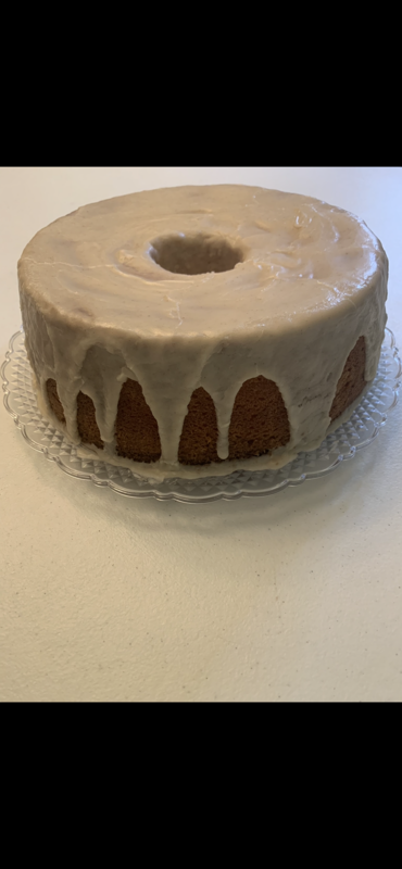 Slice Of Homemade Pound Cake With Brown Butter Glaze