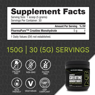 Nutrabio - Creatine Monohydrate - 30 servings