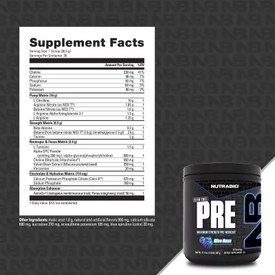 Nutrabio - Stim Free PRE - Blue Razz