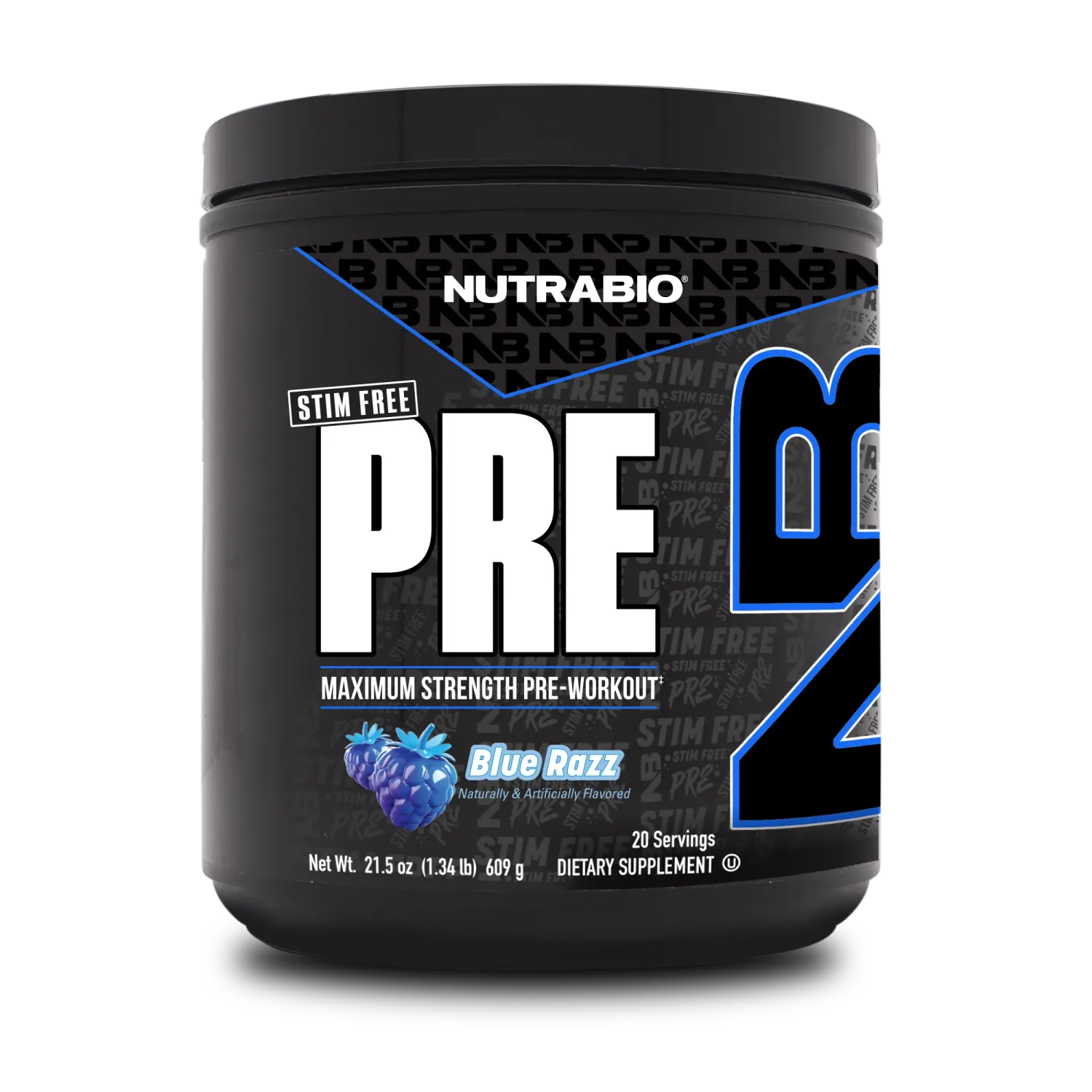 Nutrabio - Stim Free PRE - Blue Razz Nutrabio - Stim Free PRE - Blue Razz