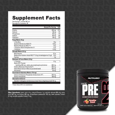 Nutrabio - Stim Free PRE - Paradise Punch