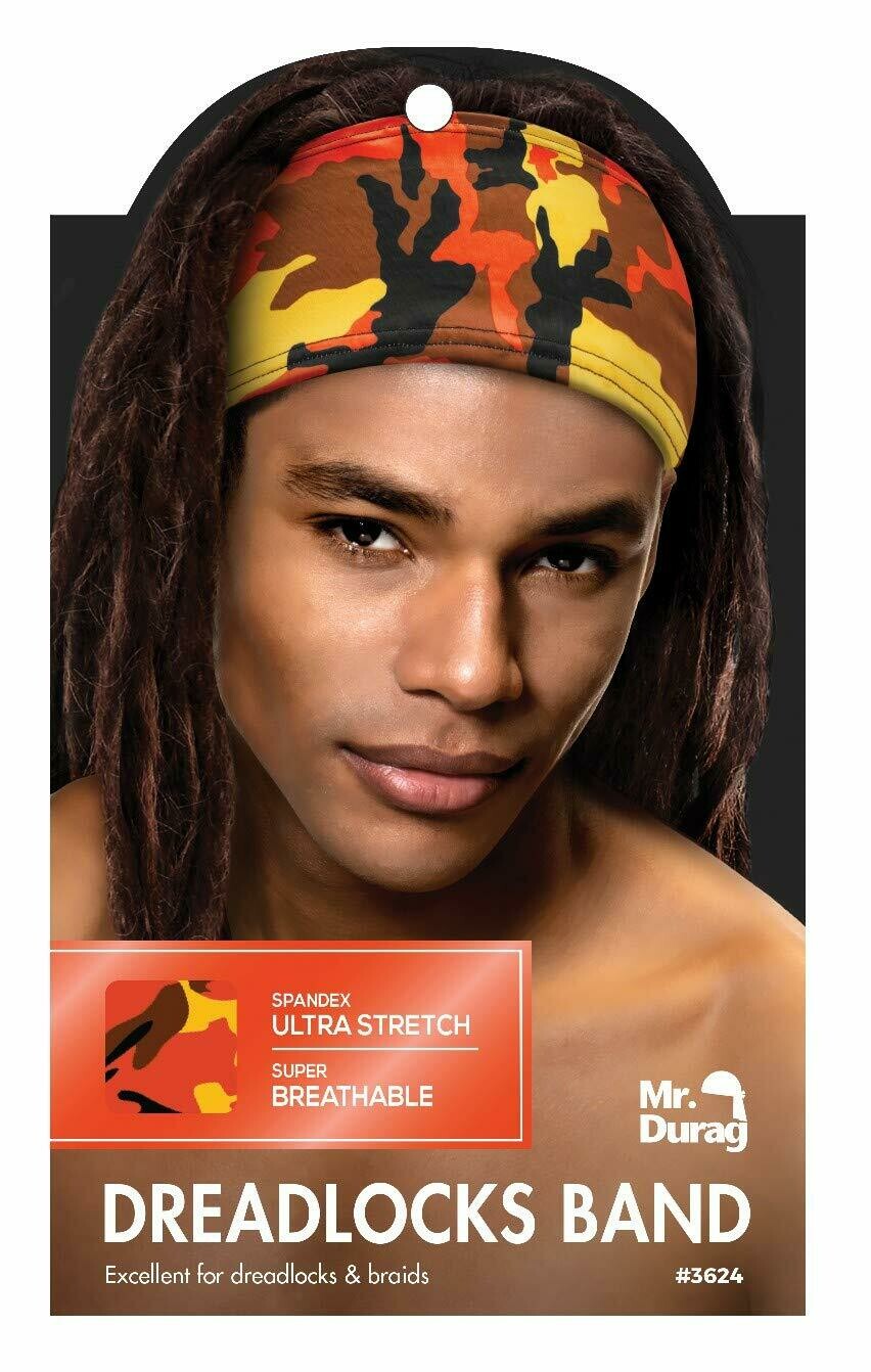 Mr. Durag Dreadlock Band Orange Camouflage