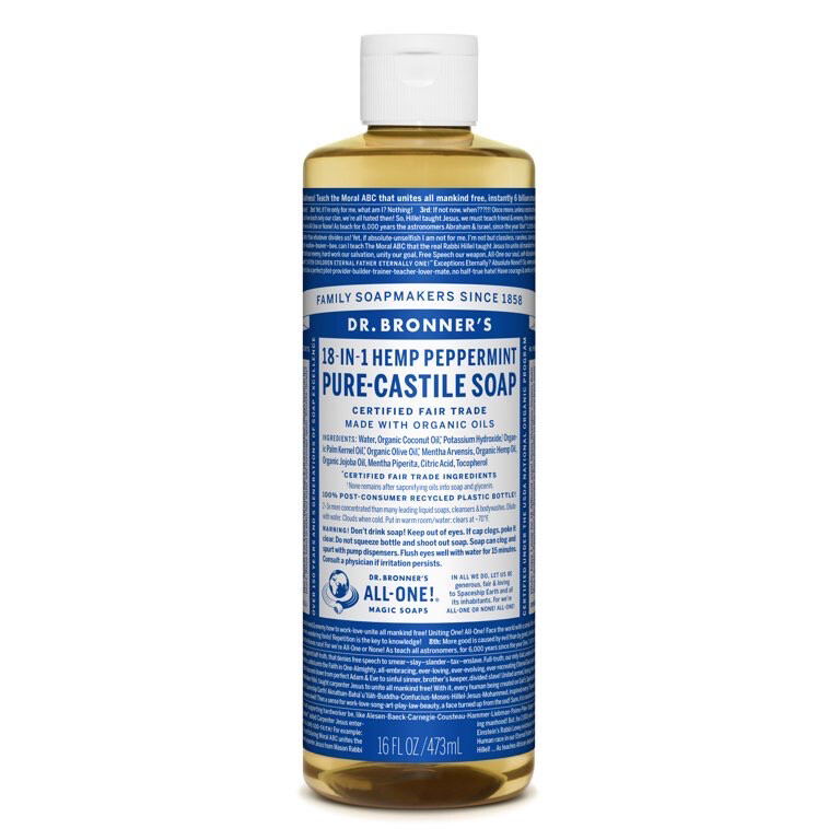 Dr. Bronner&#39;s Peppermint Pure-Castile Liquid Soap, 16 Oz.