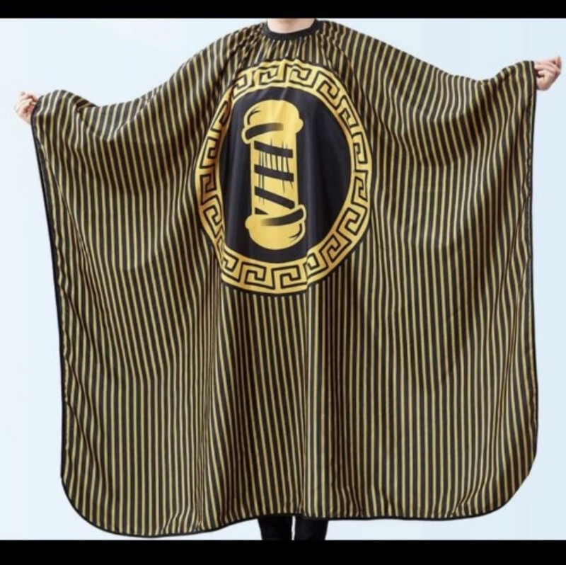 Black And Gold Barber Pole Cape