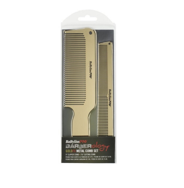 BaByliss PRO Gold FX Metal Barber Comb 2 piece Set