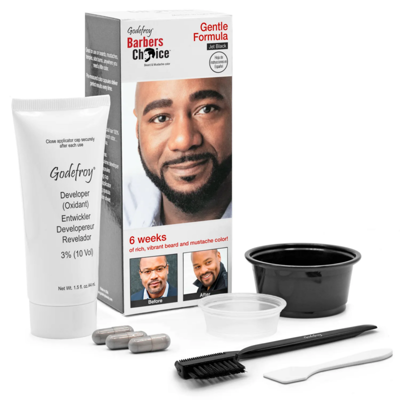 Godefroy Barbers Choice Beard &amp; Mustache Color 3 Applications Jet Black