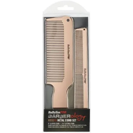 BaByliss PRO Rose FX Metal Barber Comb 2 piece Set