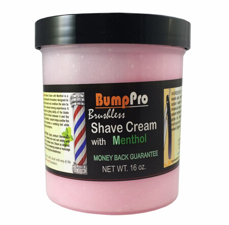 BumpPro Brushless Shave Cream With Menthol 16 oz