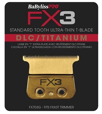 BaBylissPRO Fx3 Trimmer DLC Titanium Ultra-Thin Zero Gap Replacement Blade FX703G