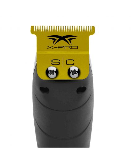 Fixed X-Pro Precision Gold Titanium Trimmer Blade with Black Diamond Carbon DLC The One Precision Deep Tooth Cutter Set SKU# SC523GB