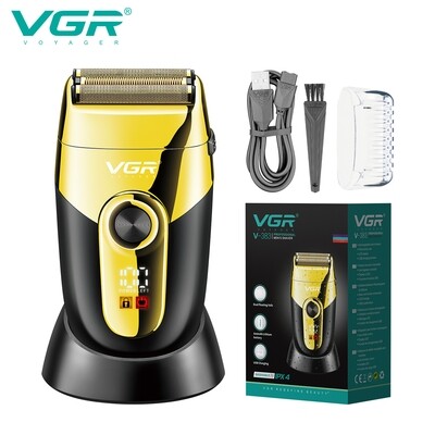 VGR Razor Rechargeable Beard Trimmer Professional Shaver Waterproof Beard Shaving Machine Digital Display Shaver