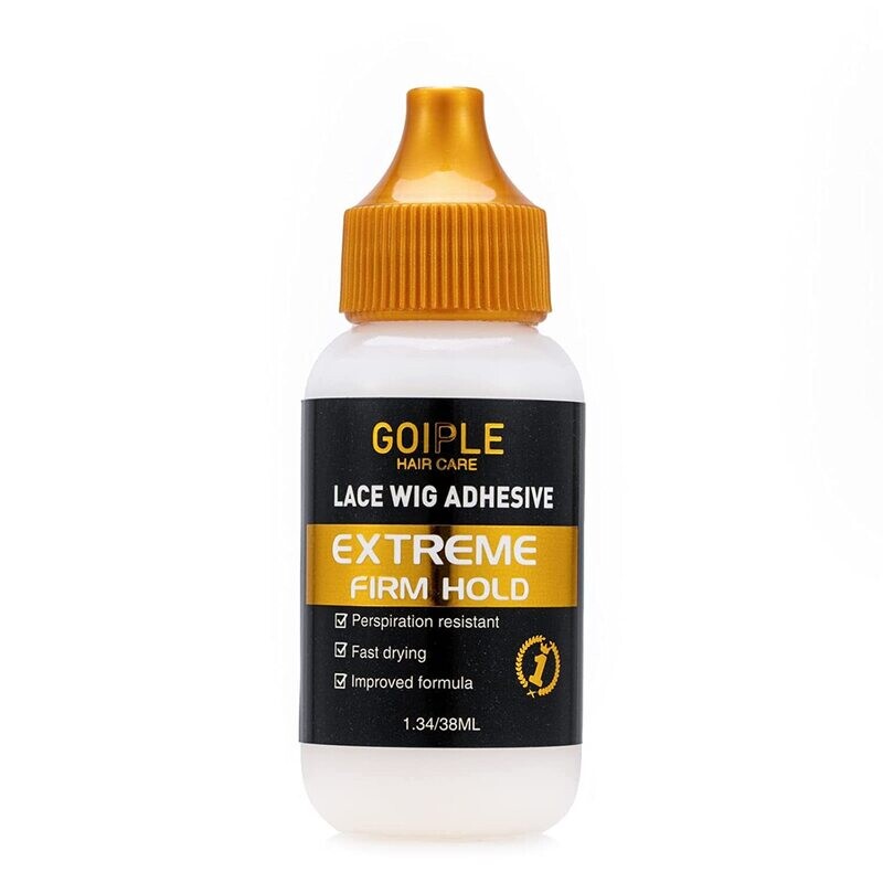 Goiple Waterproof Lace Front Wig Glue for Wigs Strong Hold Transparent Lace Adhesive for Hair Replacement (38ML) Transparent