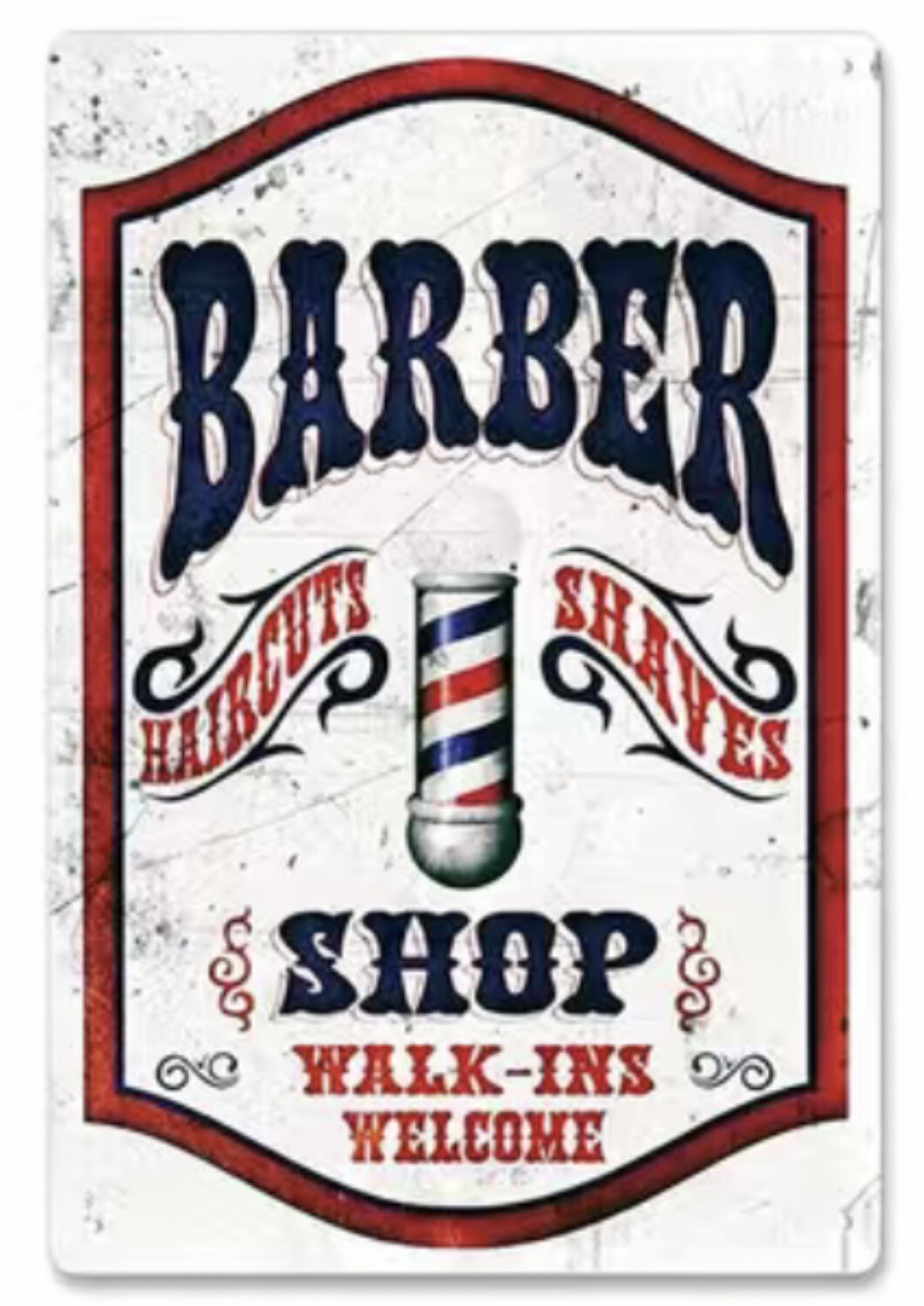 Metal Tin Sign (8&#39;&#39;x12&#39;&#39;), Barber Vintage Plaque Decor