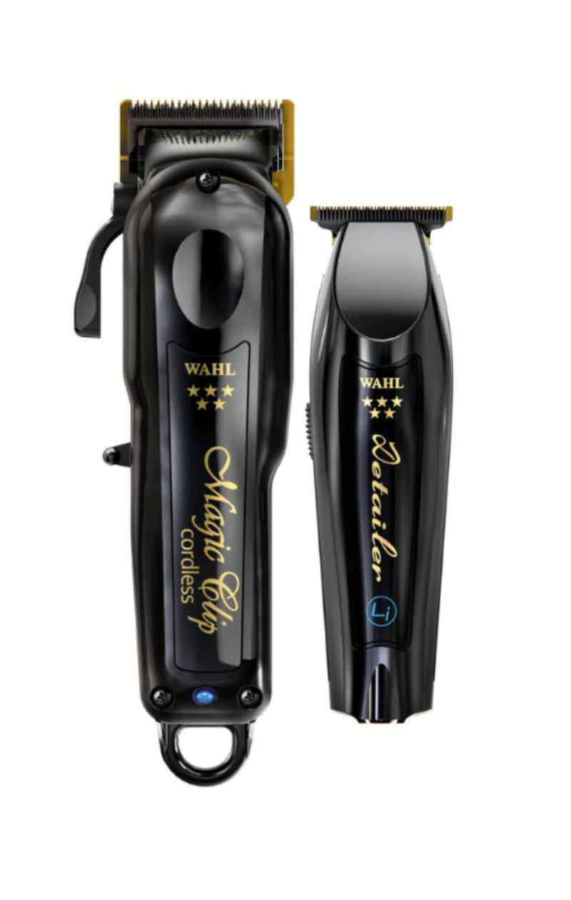 Wahl 5-Star Black/Gold Cordless Barber Combo – Cordless Magic Clip &amp; Cordless Detailer