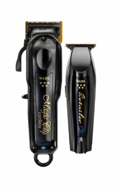 Wahl 5-Star Black/Gold Cordless Barber Combo – Cordless Magic Clip &amp; Cordless Detailer