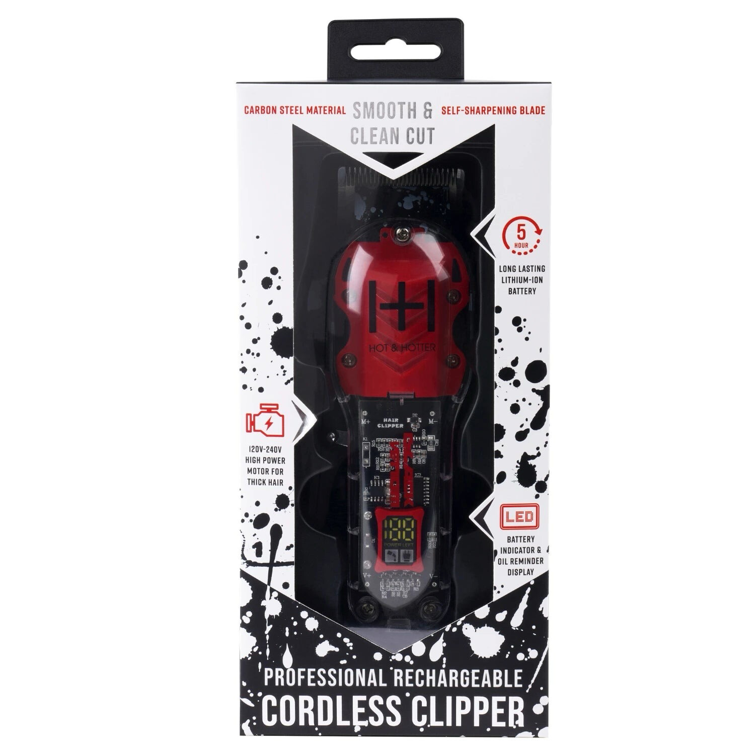 Hot &amp; Hotter Professional Rechargeable Clippers Black Venom