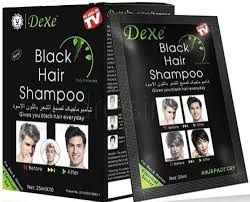 Black Hair Shampoo-Dexe Black Hair Shampoo for Natural Hair,Temporary Instant Hair Dye Maintain for Men and Women Black Color/Easy to Use/Last 30 days/Natural Ingredients (Pack of 10)