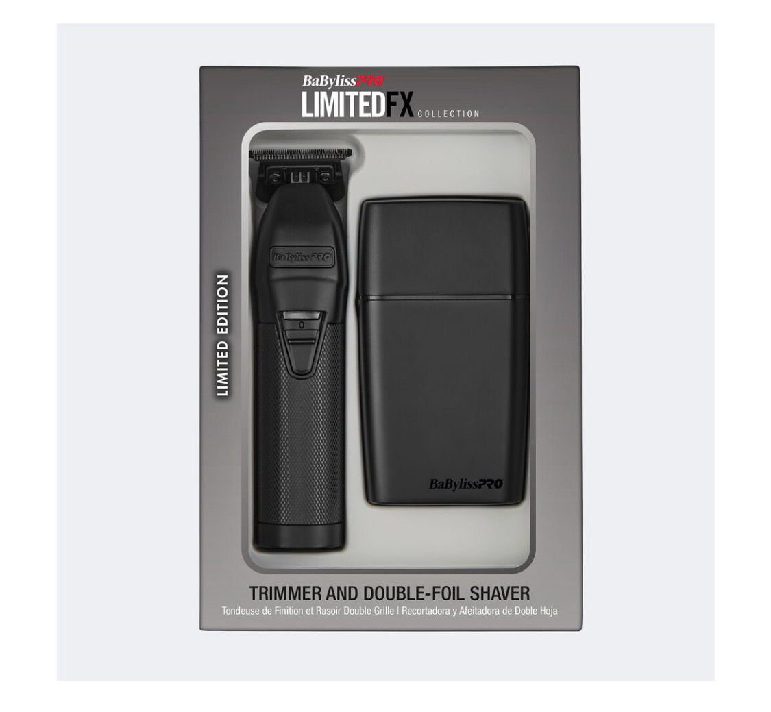 BABYLISSPRO® LIMITEDFX MATTE BLACK TRIMMER AND DOUBLE-FOIL SHAVER GIFT SET