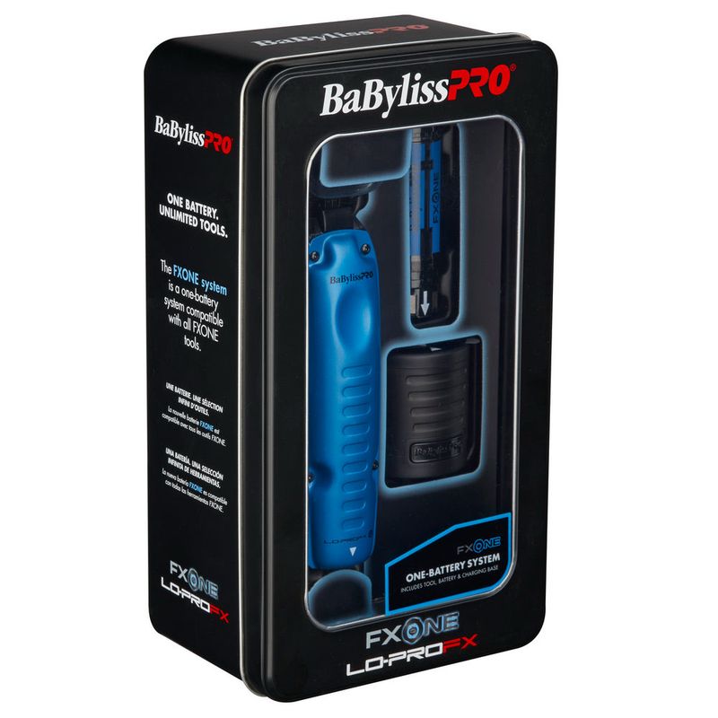BaBylissPRO FXOne Lo-Pro FX Limited Edition Black &amp; Blue High Performance Low Profile Trimmer w/ Interchangeable Lithium Battery Pack (FX729BL)