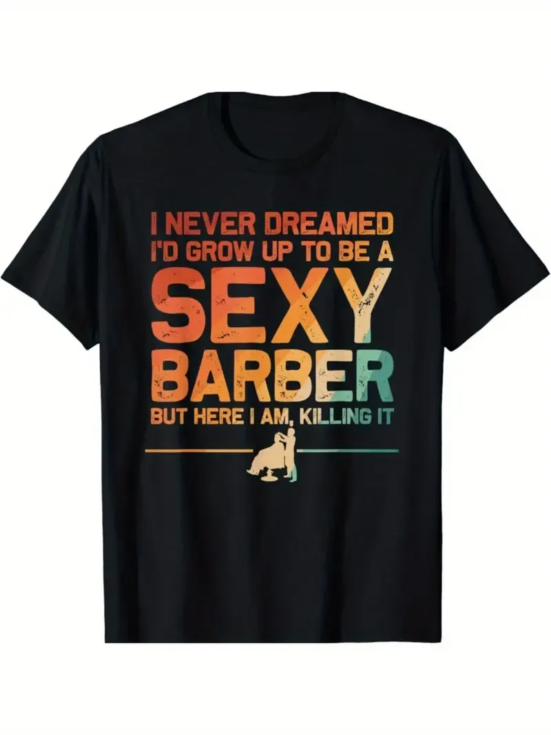 Humorous &quot;Sexy-Ass Barber&quot; Men&#39;s T-Shirt - Cotton Tee