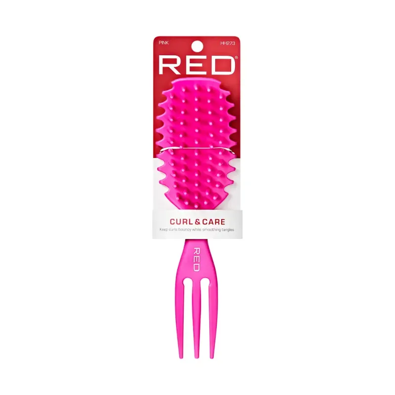 Curl &amp; Care 4-in-1 Detangle Brush Detangles, Defines, Volumizes &amp; Massages for Curly &amp; Textured Hair  SKU: HH273 0 Color ︰ pink
