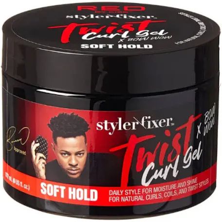 RED by Kiss X Bow Wow Styler Fixer Twist Curl Gel, Soft Hold for Afro Hair, Moisturizing with Coconut Scent, Ideal for 360 Waves &amp; Twists