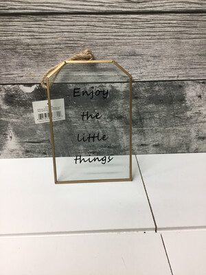 Sign Glass/Gold "Little Things"
