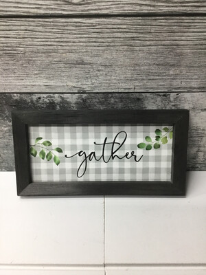 Gather Sign (Grey Buffalo check)