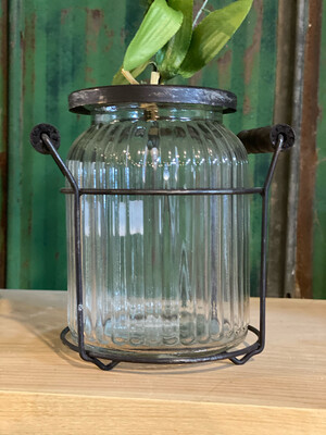 Glass Floral Jar w Holder sm