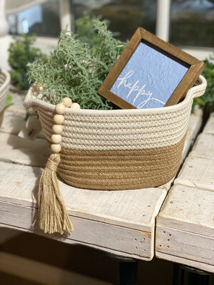White and Natural Soft Basket Sm.