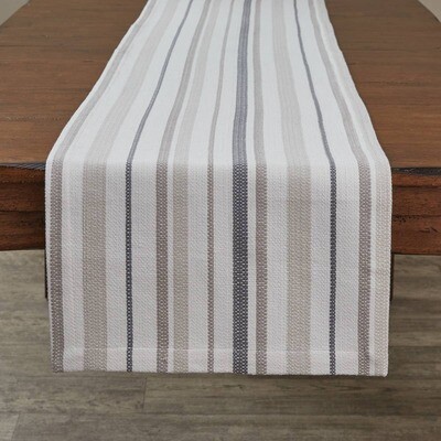 Haven Stripe Woven Table Runner 15x72"