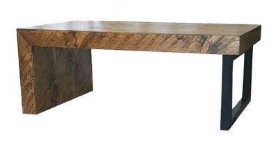 The Bruce Coffee Table - Black Legs With Hand Planed Classic Stain Top