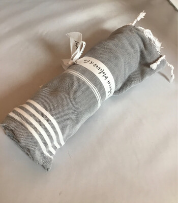 Leyla Turkish Towel/Blanket Dark Grey