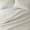 3 Piece Diamond Stitch Quilted Coverlet Set Natural Queen