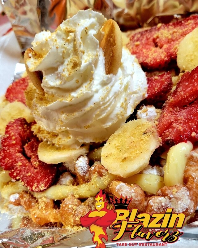 Strawberry Banana Pudding Funnel Cake 