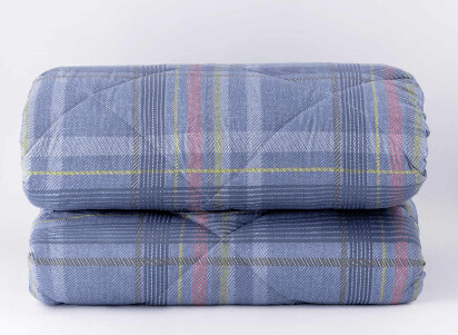 Linea Oro Trapunta 1 Piazza Tartan Blu