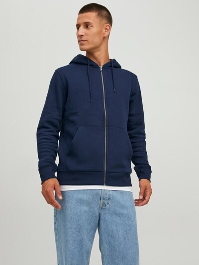 Jack&Jones Felpa Basic Hood Blu Jack&Jones Felpa Basic Hood Blu
