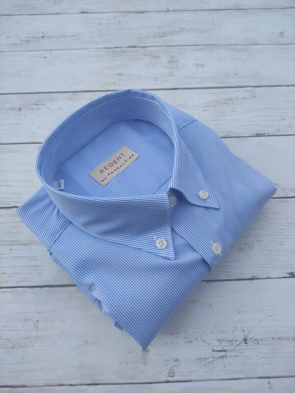 Regent Camicia 5S198 Rex Azzurro Quadretto