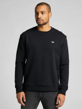 Lee Felpa Plain Nero, Taglia: S