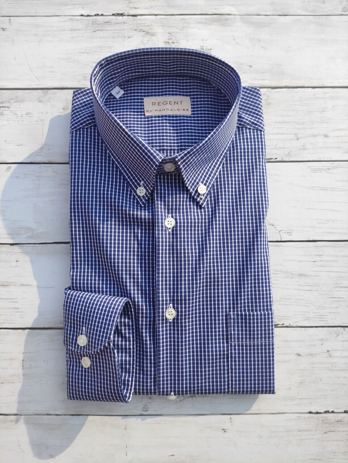 Regent Camicia 5S198 Quadretto Blu, Taglia: 39