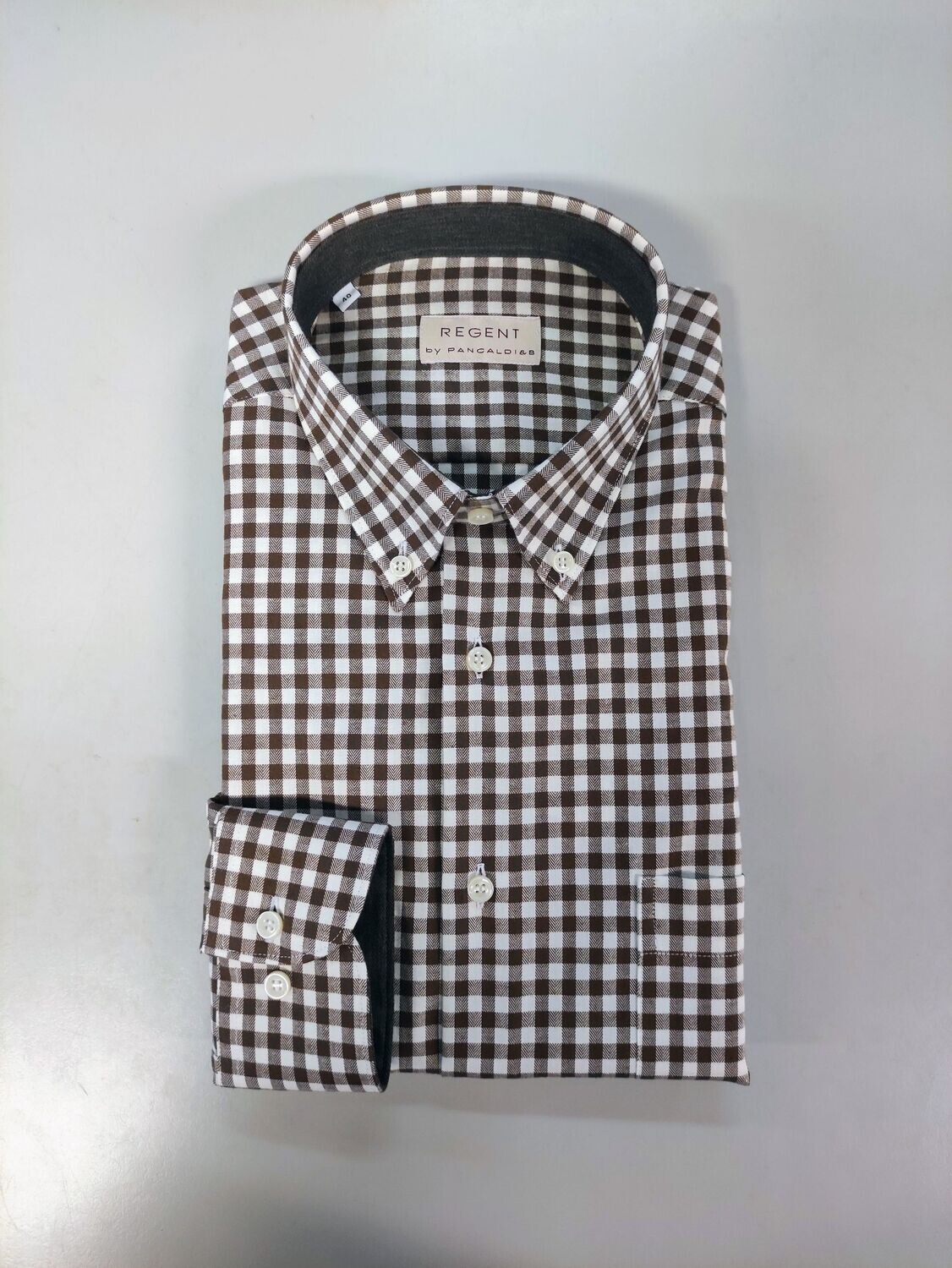 Regent Camicia 5S172 Flanella  Rex Brown, Taglia: 40