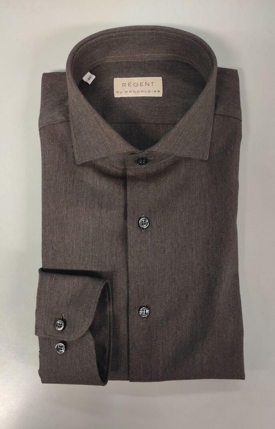 Regent Camicia 5S176 Slim Brown, Taglia: 40/S